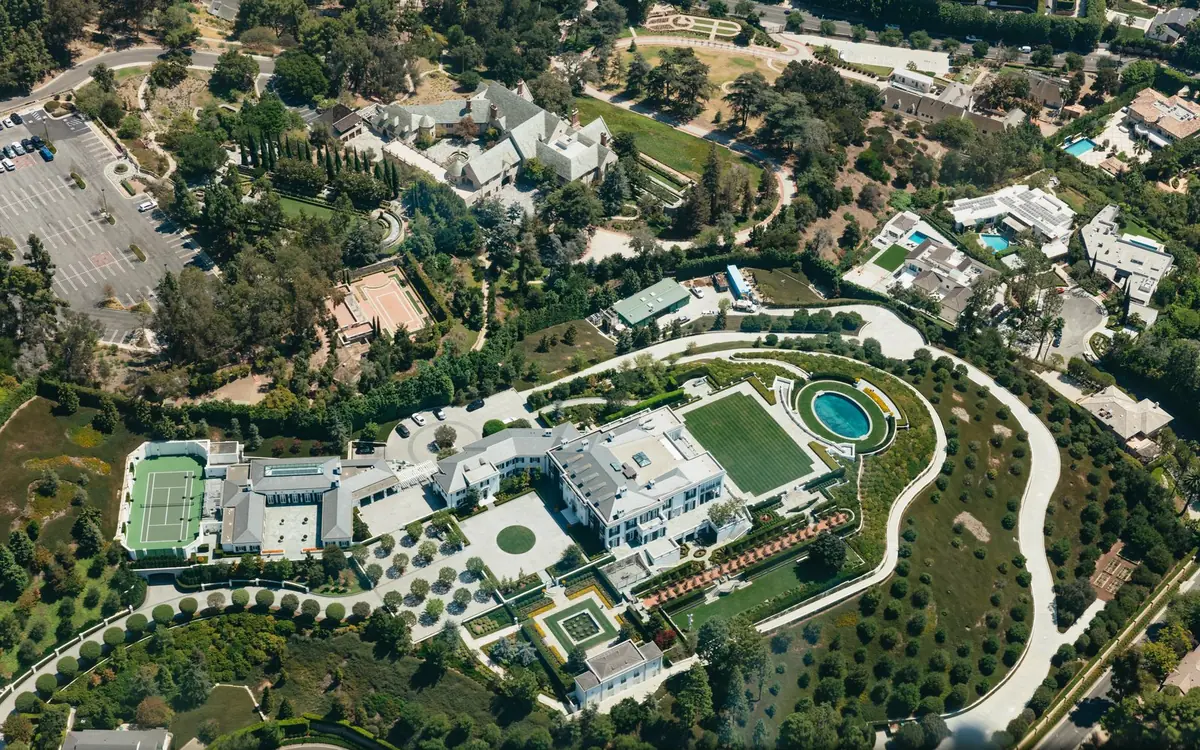 Beverly Hills und das Los Angeles-Becken aus der Luft
