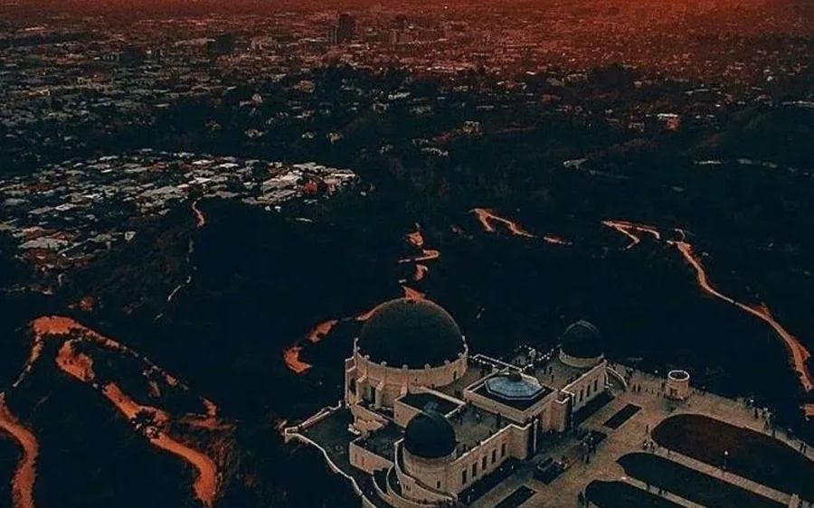 Los Angeles at night from a helicopter